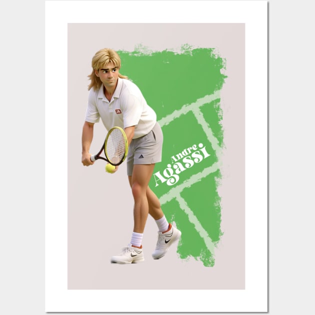 Andre Agassi cartoon Wall Art by BAJAJU